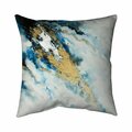 Fondo 26 x 26 in. Blue & Gold Marble-Double Sided Print Indoor Pillow FO2773668